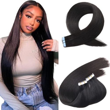 Tape-in Human Hair Straight Extensions