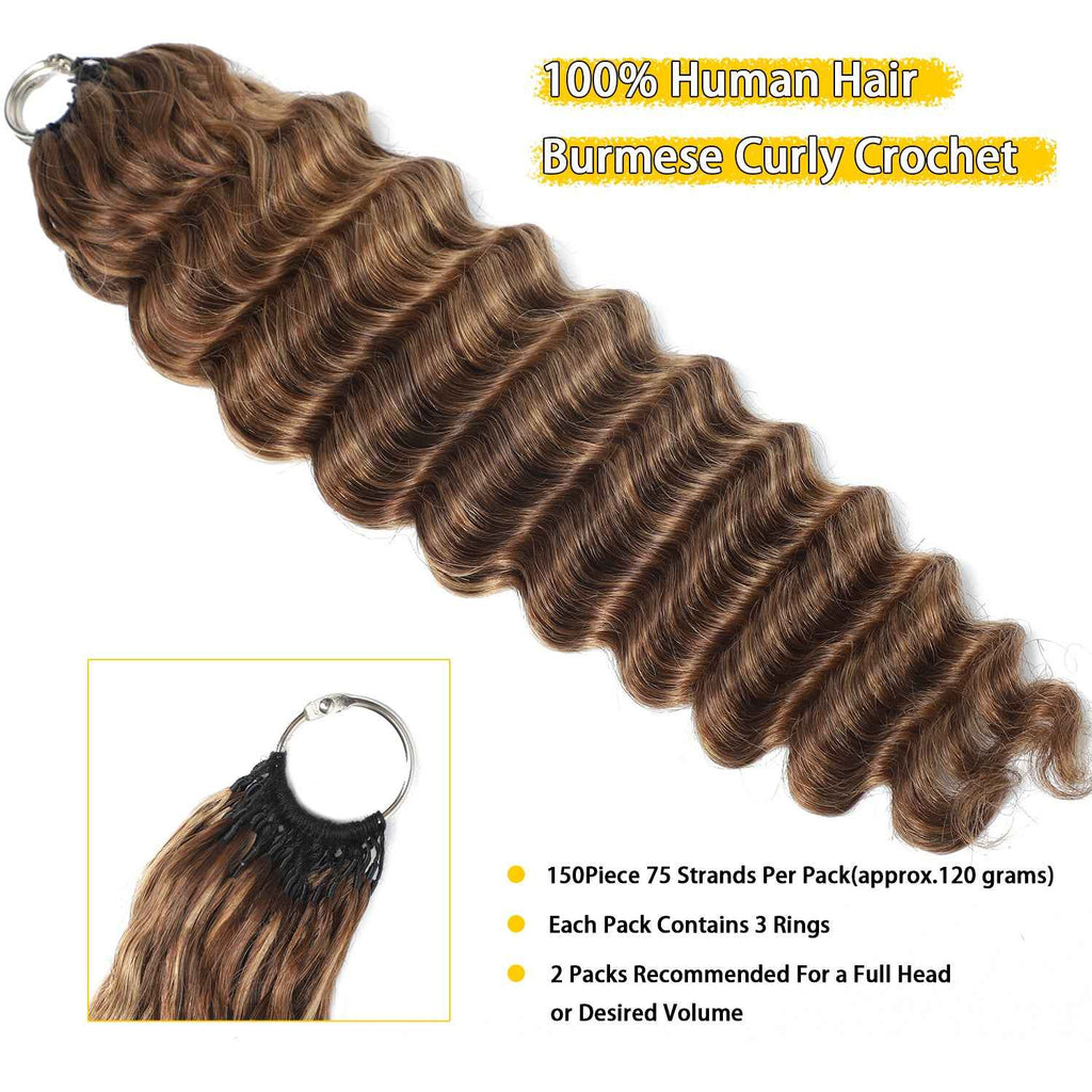 75 Strands #P4/27 Loose Deep Wave Crochet Extensions – view 3
