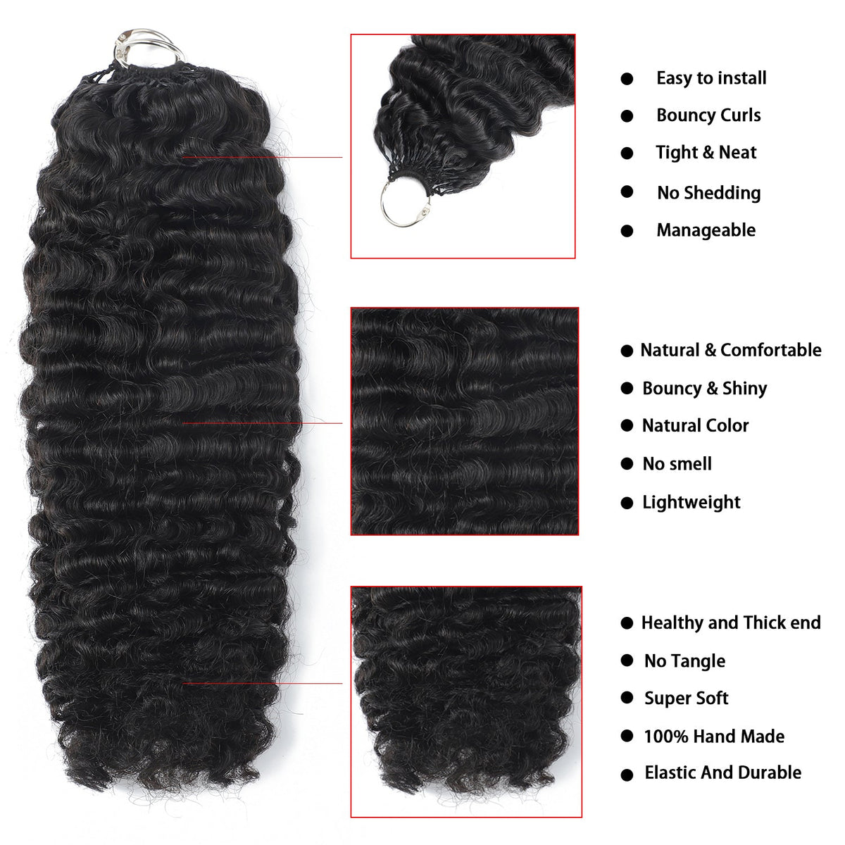 75 Strands Burmese Curl Crochet Extensions – view 2