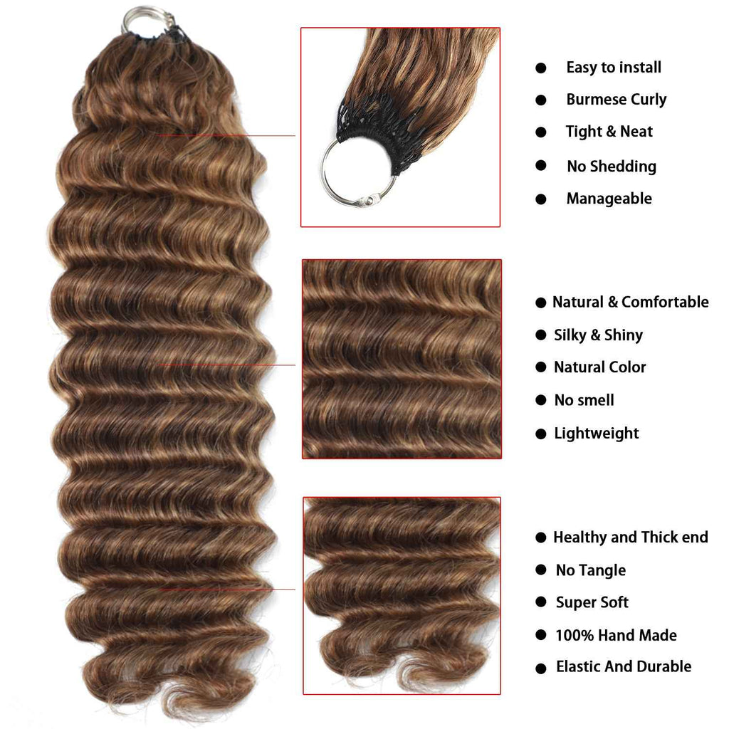 75 Strands #P4/27 Loose Deep Wave Crochet Extensions – view 2