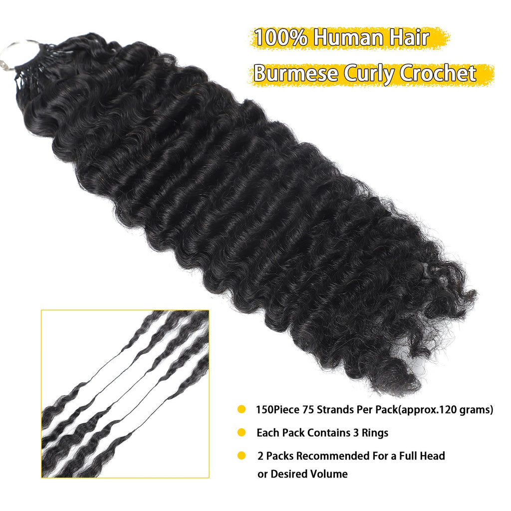 75 Strands Burmese Curl Crochet Extensions – view 3