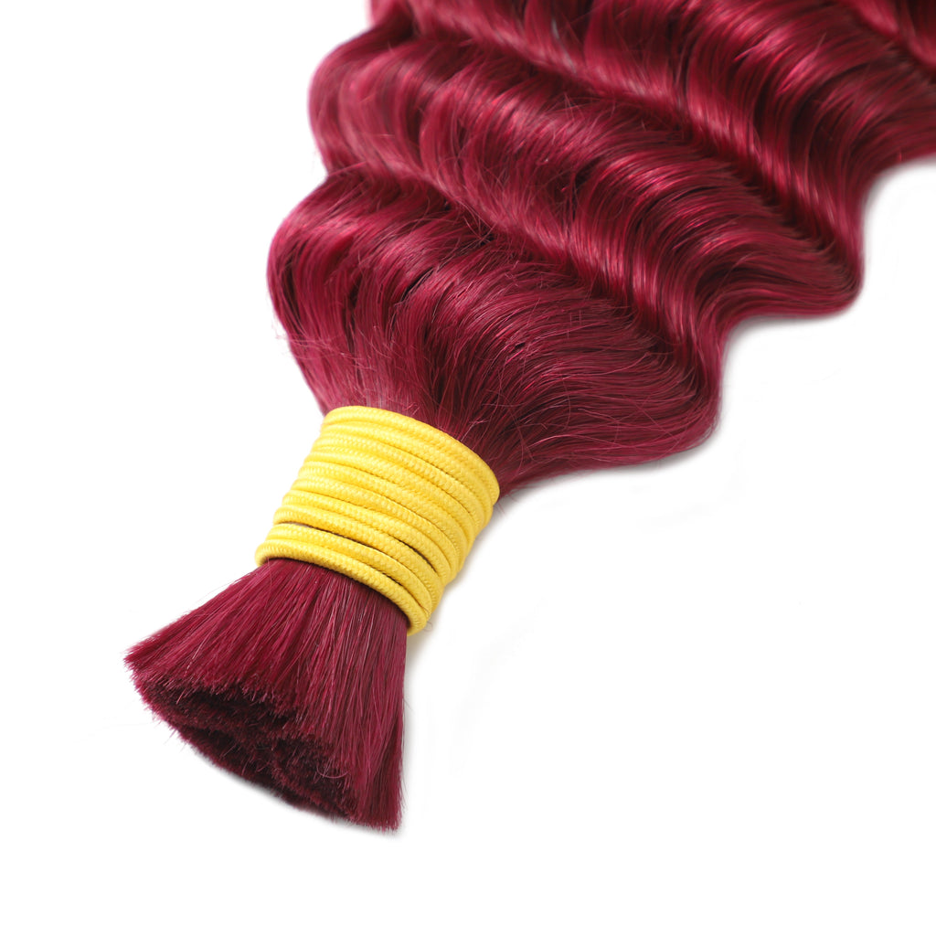 Burgundy Boho Deep Wave Braids – view 3