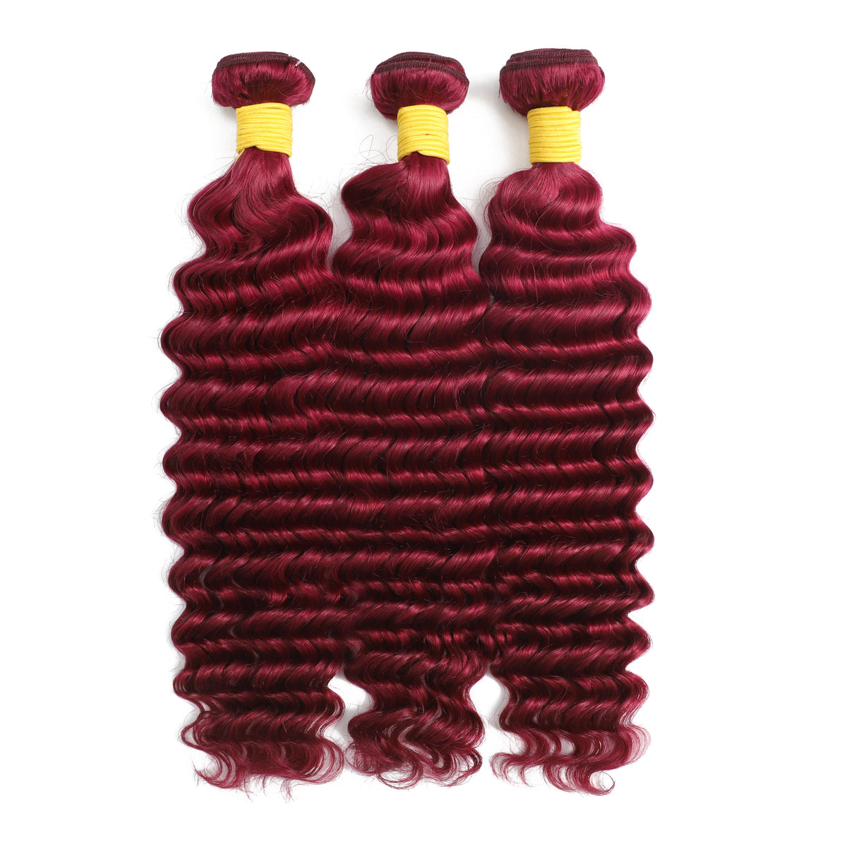 Burgundy Color Deep Wave Bundle – view 4
