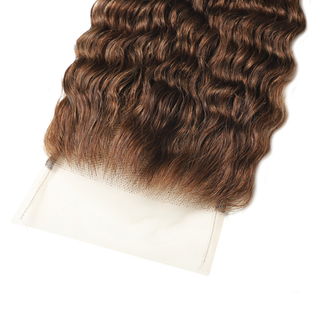 #4 Color 5x5 Transparent Lace Deep Wave Closure – view 3