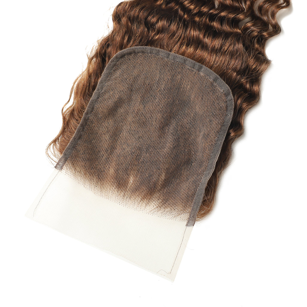 #4 Color 5x5 Transparent Lace Deep Wave Closure – view 5