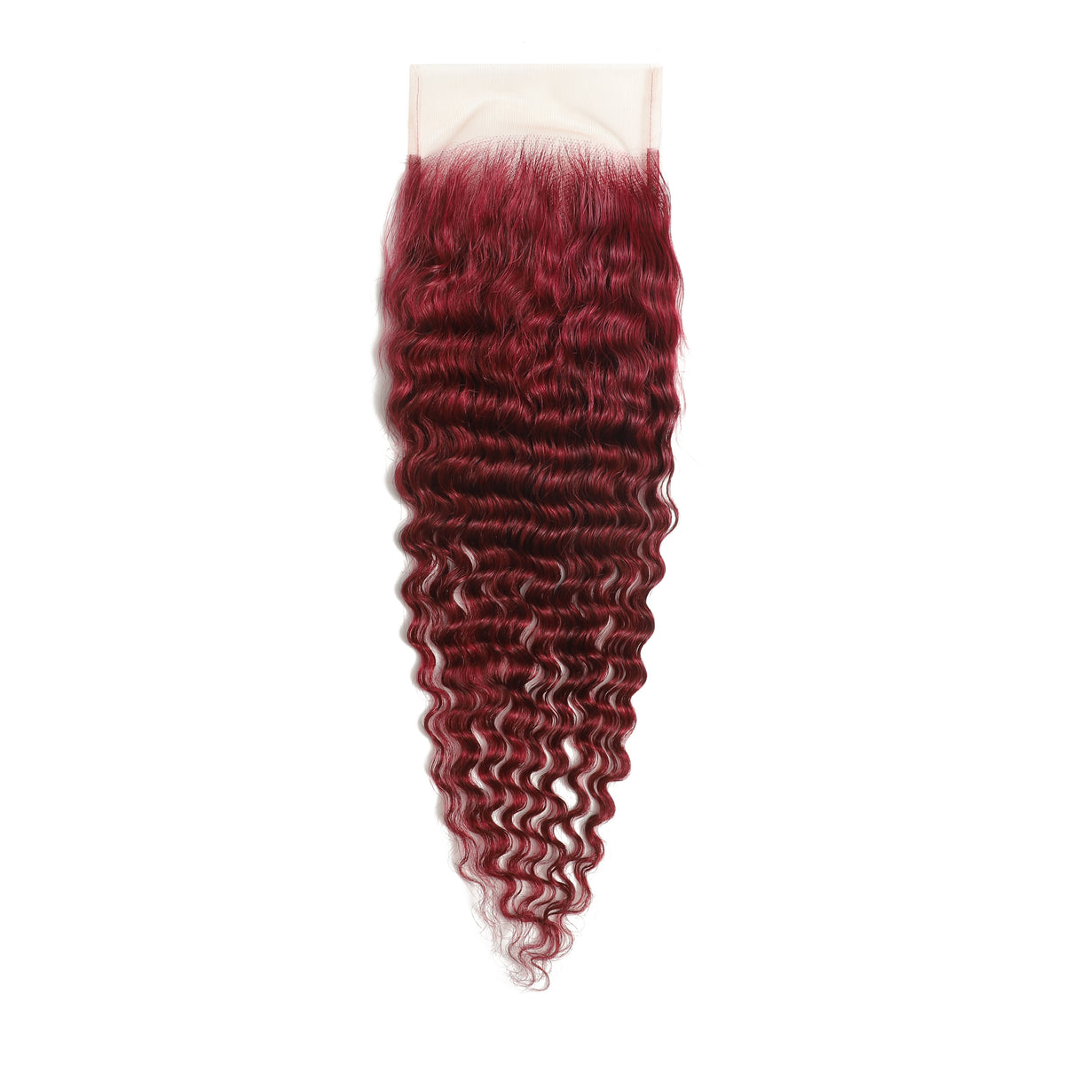 Burgundy 5x5 Transparent Lace Deep Wave Closure