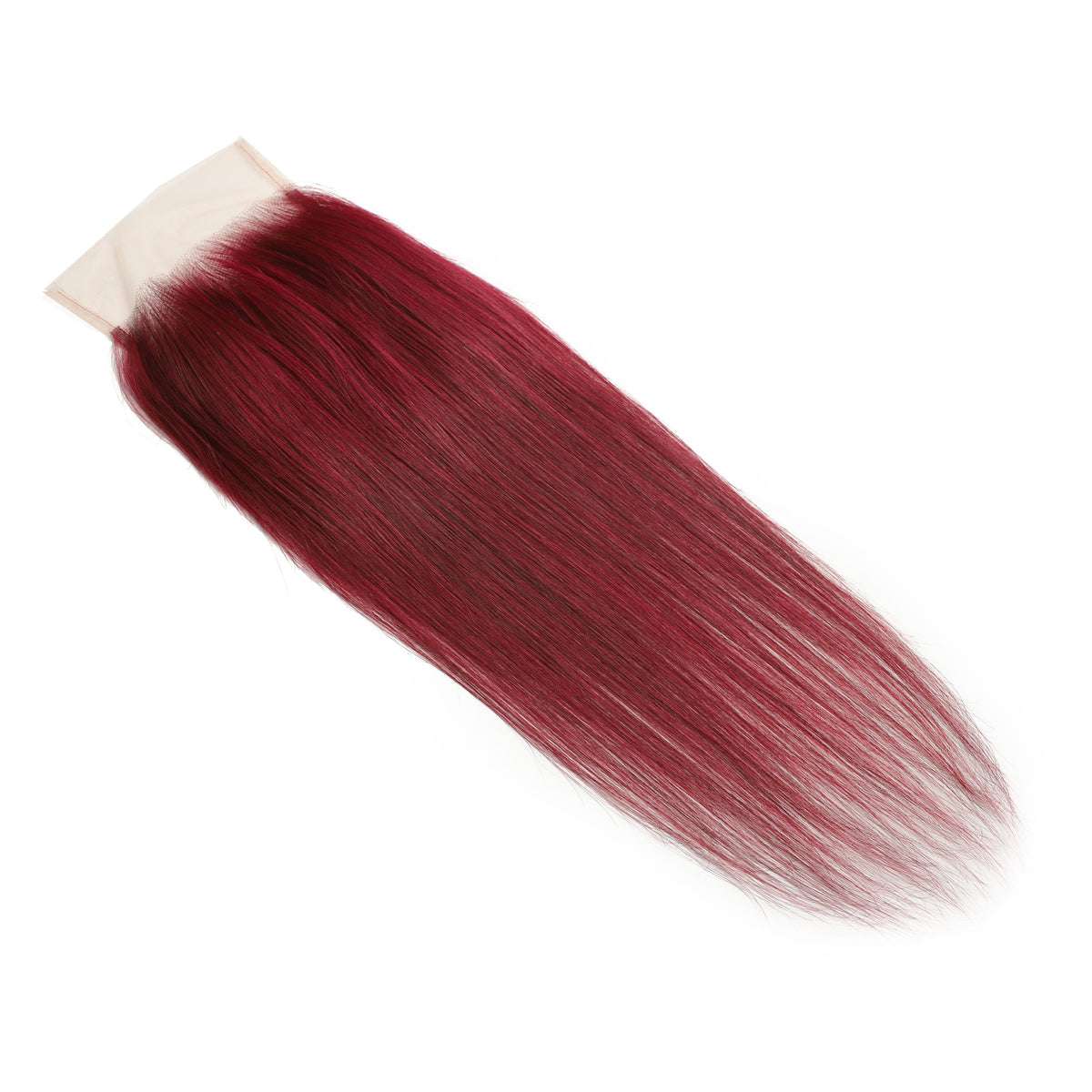Burgundy 5x5 Transparent Lace Straight Closure – view 4