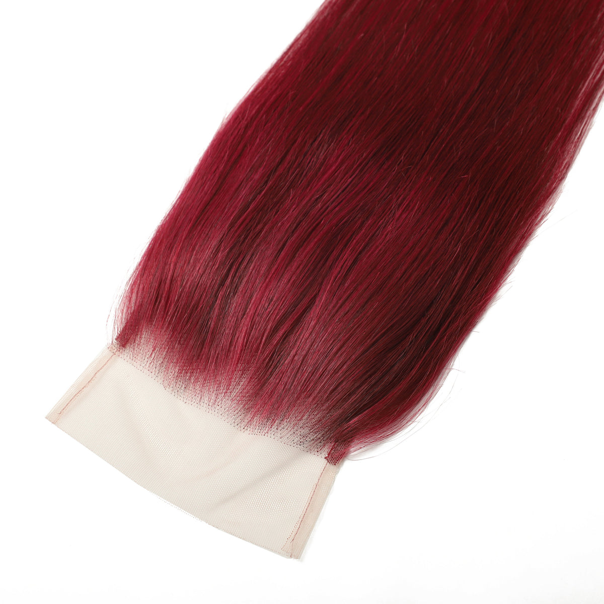 Burgundy 5x5 Transparent Lace Straight Closure – view 5