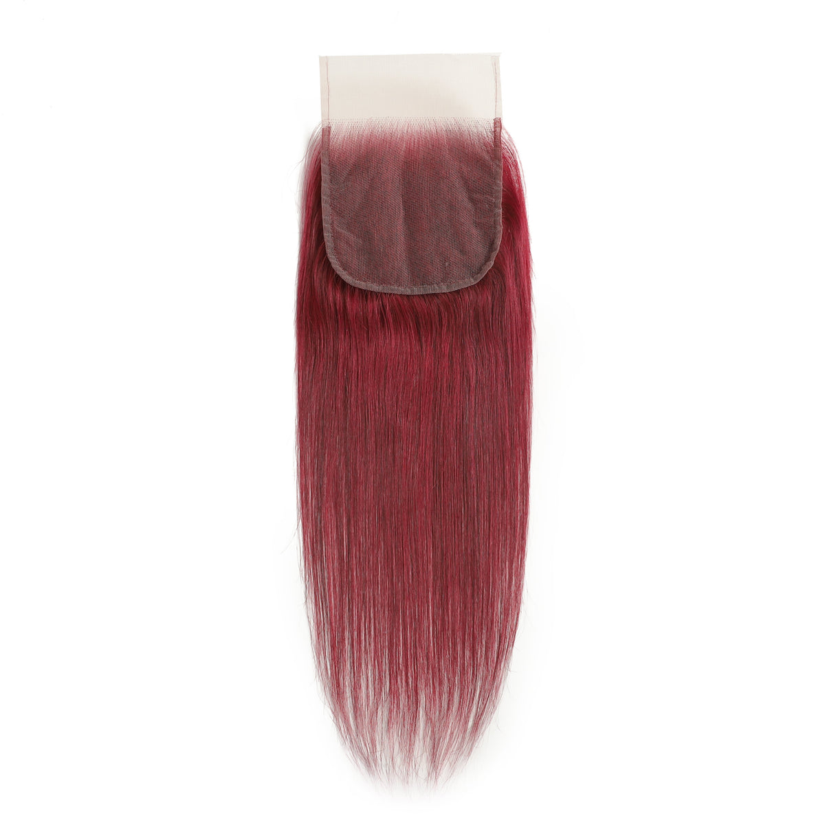 Burgundy 5x5 Transparent Lace Straight Closure – view 2
