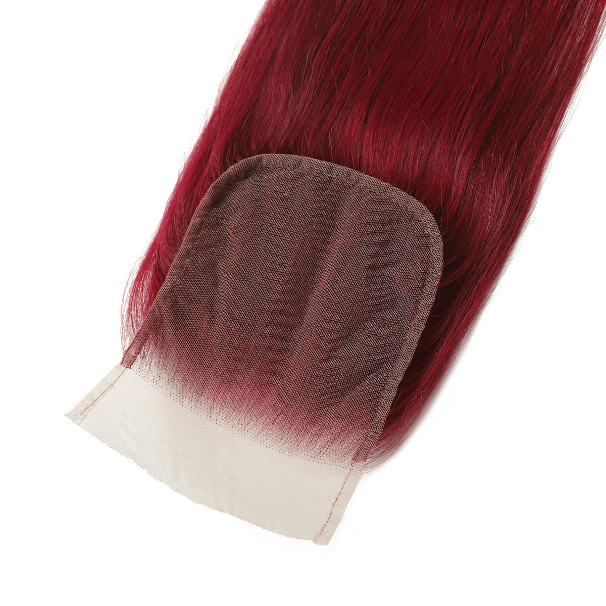 Burgundy 5x5 Transparent Lace Straight Closure – view 3