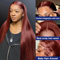 Straight Reddish Brown HD Lace Wig - Plushmane