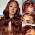 Reddish Brown Body Wave HD Lace Wig - Plushmane