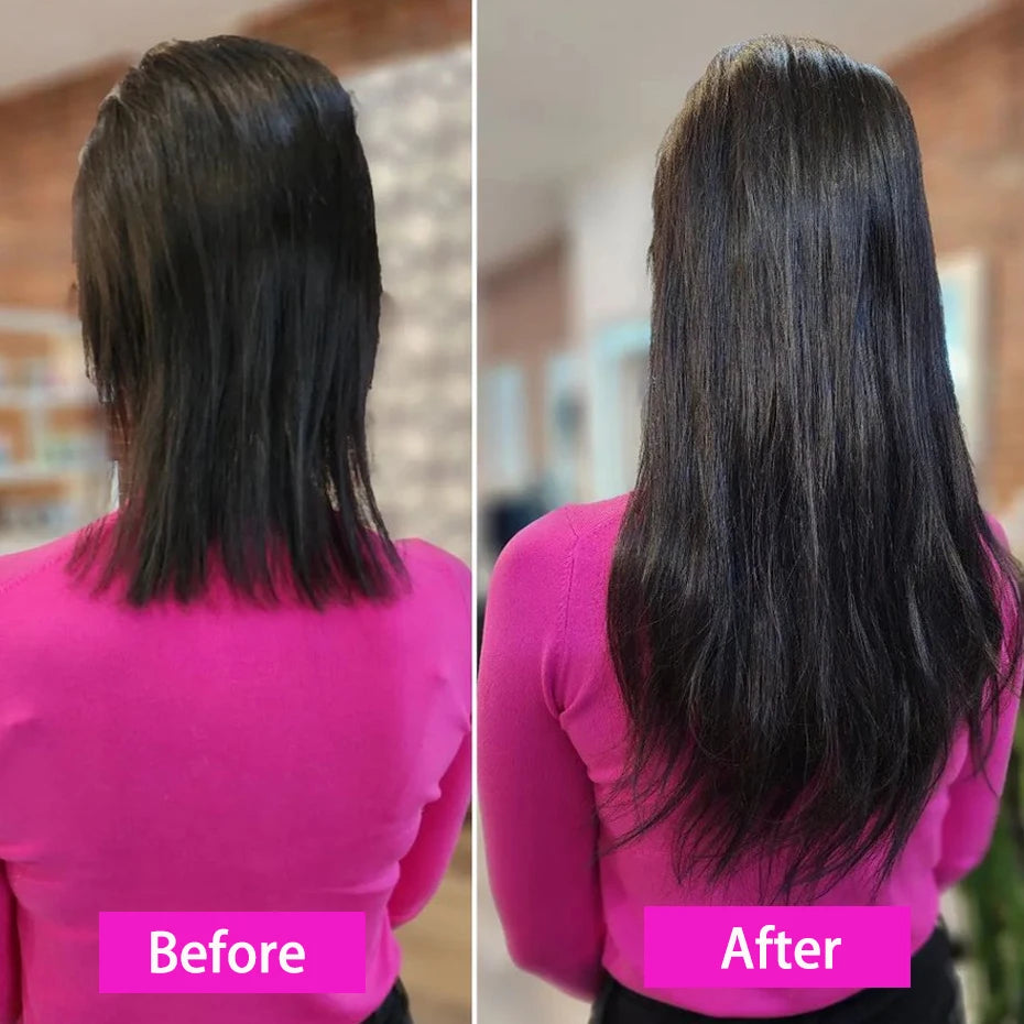 Straight Clip-In Human Hair Extensions made with Brazilian Hair