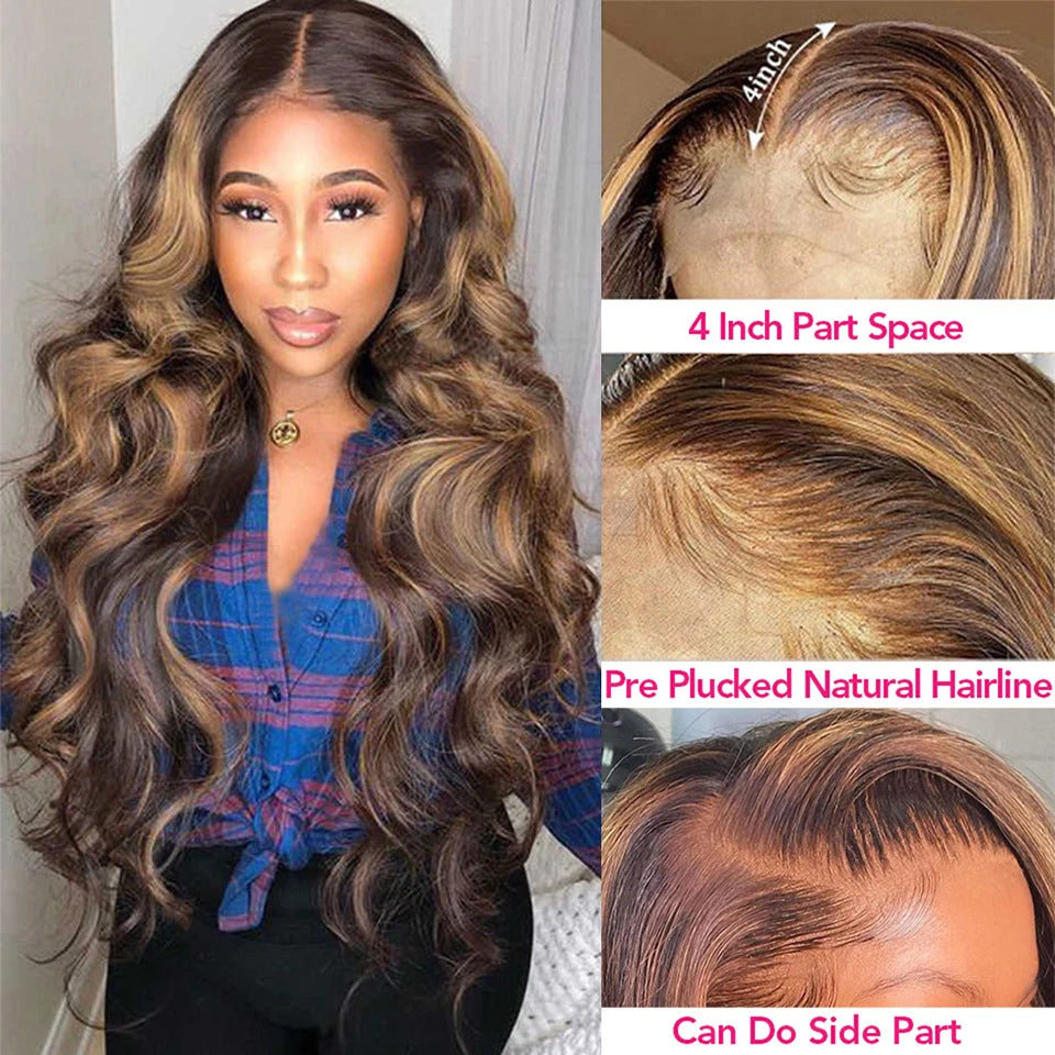 Honey Blonde Body Wave HD Lace Wig - Plushmane