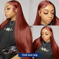 Straight Reddish Brown HD Lace Wig - Plushmane