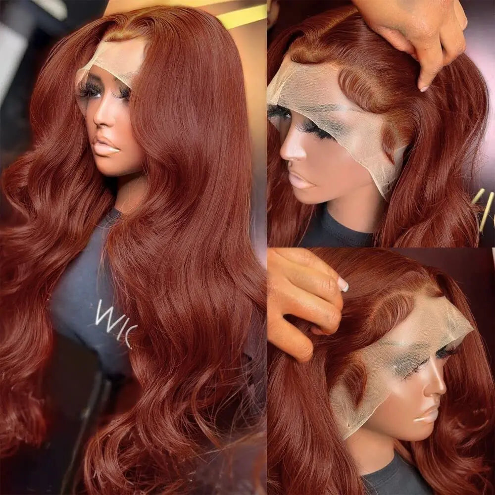 Reddish Brown Body Wave HD Lace Wig - Plushmane