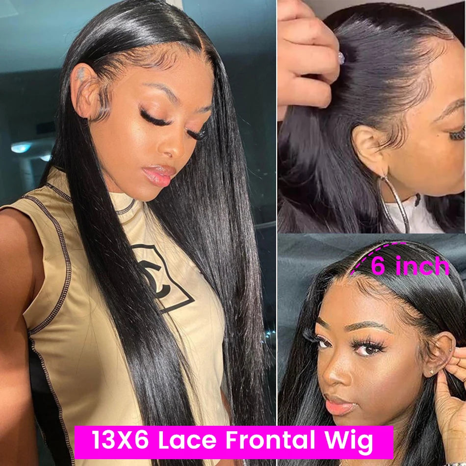 Bone Straight Lace Front Human Hair Wig For Women- Brazilian 360 Transparent Human Hair Lace- PrePlucked