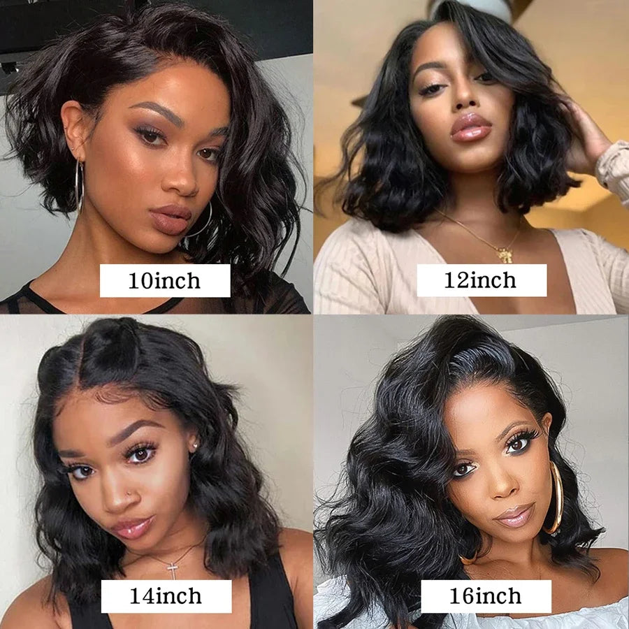 Water Wave Short Bob HD Lace Wig - Plushmane