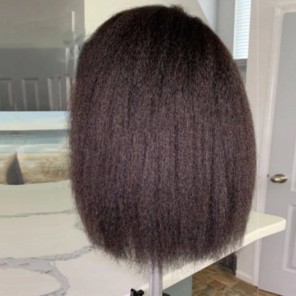 Kinky Straight Bob HD Lace Wig - Plushmane