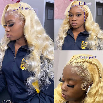 Blonde Lace Front Wig-Human Hair, Body Wave HD Lace Wig